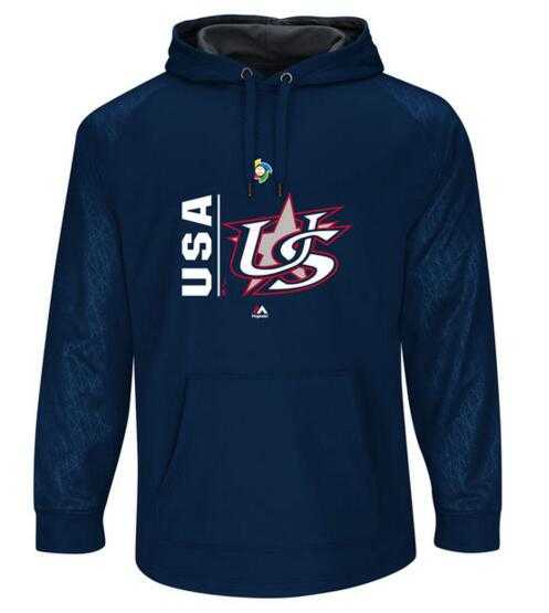 USA Baseball Majestic World Baseball Classic Team Icon Fleece Pullover Hoodie Navy Graphite,We sell and wholesale USA Baseball Majestic World Baseball Classic Team Icon Fleece Pullover Hoodie Navy Graphite on line form chian!